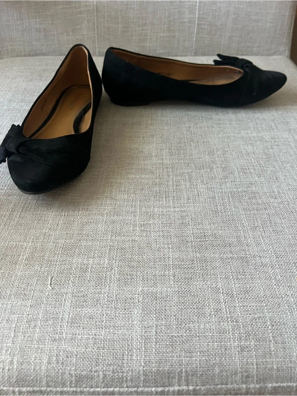 Report Black Womens 6.5 pointed-Toe Bow office casual dressy ballet Flats